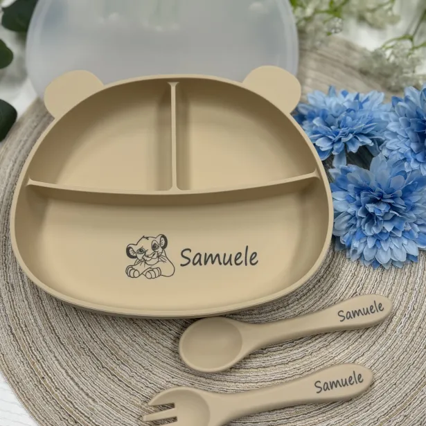 Talheres de Silicone Personalizados com Nome e Imagem | Desmame do Beb