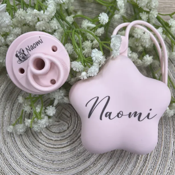 CUSTOMIZE Pacifier Chain Case Star with LASER PRINT