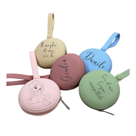 CUSTOMIZE Pacifier Chain Case Round SMOOTH with LASER PRINT