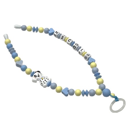 Babyjart Colar porta-chupeta com nome, silicone, gancho/adaptador de chupeta da mãe