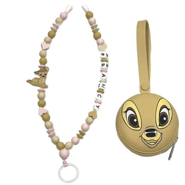 Babyjart Schnullerhalskette mit Name, aus silicone, Haken / Adapter Schnuller Mam