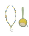 Babyjart Dummy Nicklace with name, in silicone, hook / adapter pacifier mam