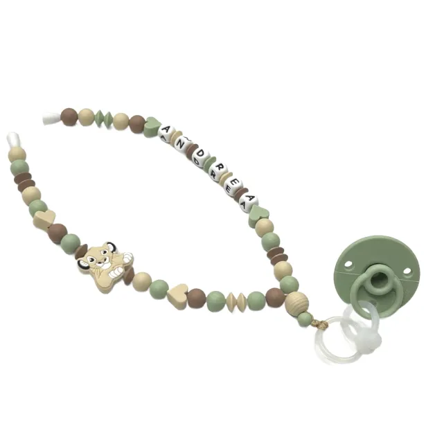 Babyjart Collar Porta Chupete con Nombre, silicona, gancho/adaptador para chupete de madre