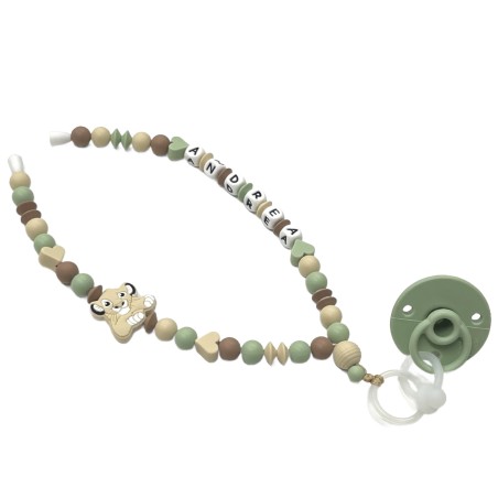 Babyjart Colar porta-chupeta com nome, silicone, gancho/adaptador de chupeta da mãe