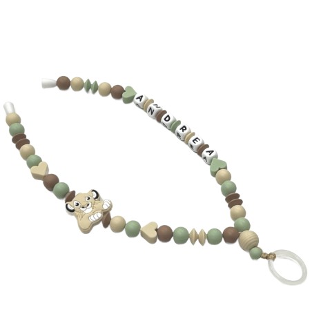 Babyjart Colar porta-chupeta com nome, silicone, gancho/adaptador de chupeta da mãe