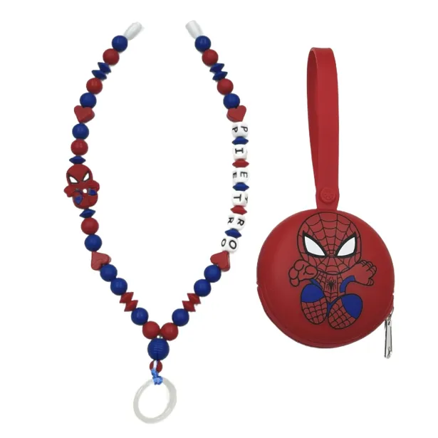 Babyjart Schnullerhalskette mit Name, aus silicone, Haken / Adapter Schnuller Mam