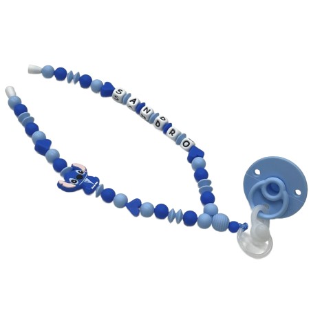 Babyjart Colar porta-chupeta com nome, silicone, gancho/adaptador de chupeta da mãe