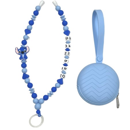 Babyjart Colar porta-chupeta com nome, silicone, gancho/adaptador de chupeta da mãe