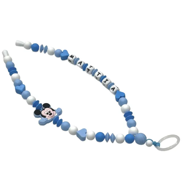 Babyjart Collar Porta Chupete con Nombre, silicona, gancho/adaptador para chupete de madre