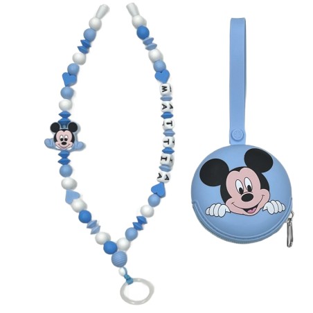 Babyjart Schnullerhalskette mit Name, aus silicone, Haken / Adapter Schnuller Mam