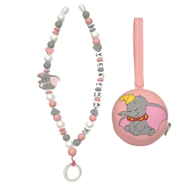 Babyjart Dummy Nicklace with name, in silicone, hook / adapter pacifier mam