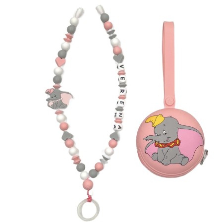 Babyjart Colar porta-chupeta com nome, silicone, gancho/adaptador de chupeta da mãe