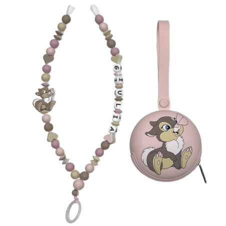 Babyjart Colar porta-chupeta com nome, silicone, gancho/adaptador de chupeta da mãe