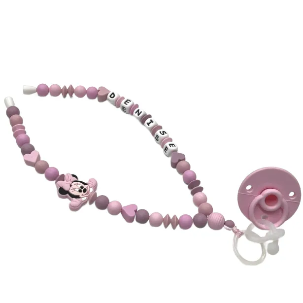 Babyjart Dummy Nicklace with name, in silicone, hook / adapter pacifier mam