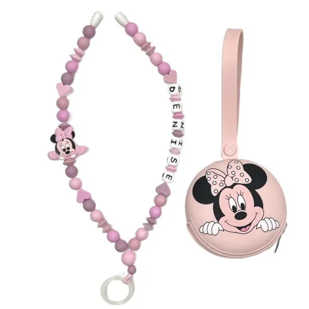 Babyjart Schnullerhalskette mit Name, aus silicone, Haken / Adapter Schnuller Mam