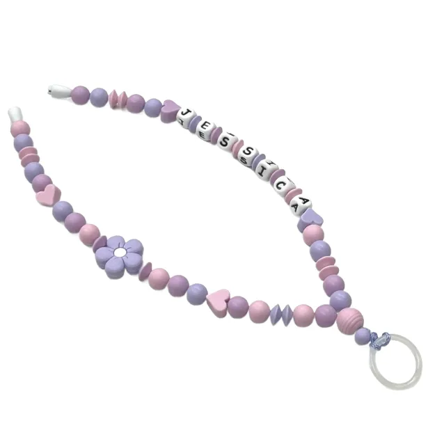 Babyjart Collar Porta Chupete con Nombre, silicona, gancho/adaptador para chupete de madre