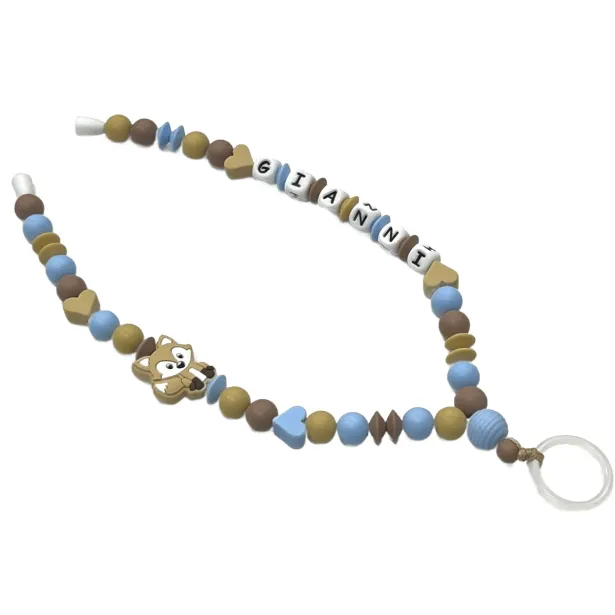 Babyjart Collar Porta Chupete con Nombre, silicona, gancho/adaptador para chupete de madre