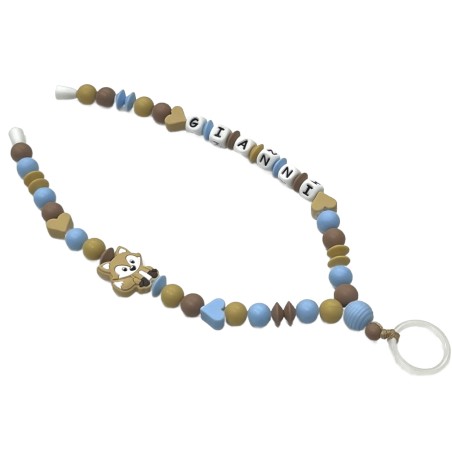 Babyjart Colar porta-chupeta com nome, silicone, gancho/adaptador de chupeta da mãe