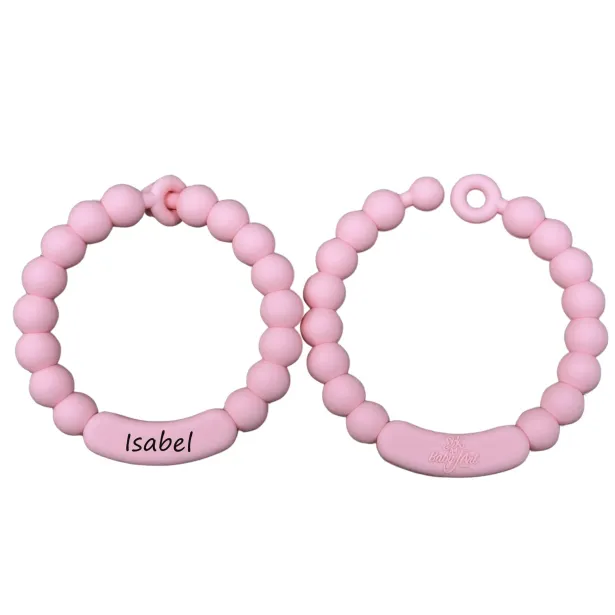 Anello Dentizione personalizzato ROSA PASTELLO