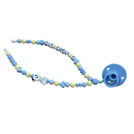 Babyjart Colar porta-chupeta com nome, silicone, gancho/adaptador de chupeta da mãe