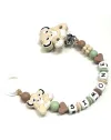 Babyjart silicone dummy chain PRESTIGE LION with name, hook / adapter pacifier MAM and CHICCO