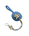 Babyjart silicone dummy chain PRESTIGE LION with name, hook / adapter pacifier MAM and CHICCO