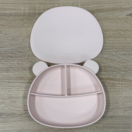 Prato de Silicone em Forma de Urso com Nome e Imagem Personalizados