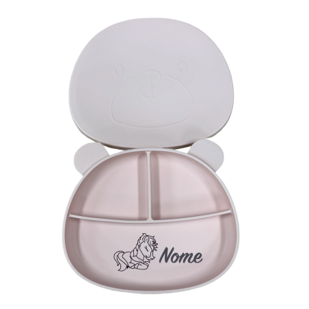 Piatto Orsetto in Silicone Personalizzato con Nome e Immagine