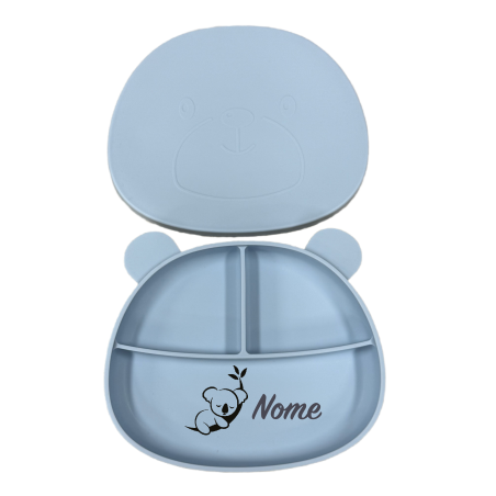 Assiette Ours en Silicone Personnalisée avec Nom et Image | Bébé