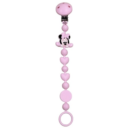 Silikonschnullerkette BUBBLE CHARM MINNIE HELLROSA mit Name
