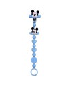 Pacifier chain in silicone BUBBLE CHARM MICKEY MOUSE PASTEL BLUE with name