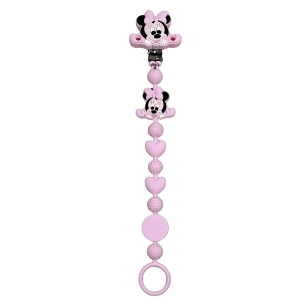 Catenella portaciuccio BUBBLE CHARM MINNIE ROSA CHIARO con nome