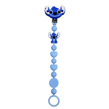 Catenella portaciuccio BUBBLE CHARM STITCH AZZURRO PASTELLO con nome