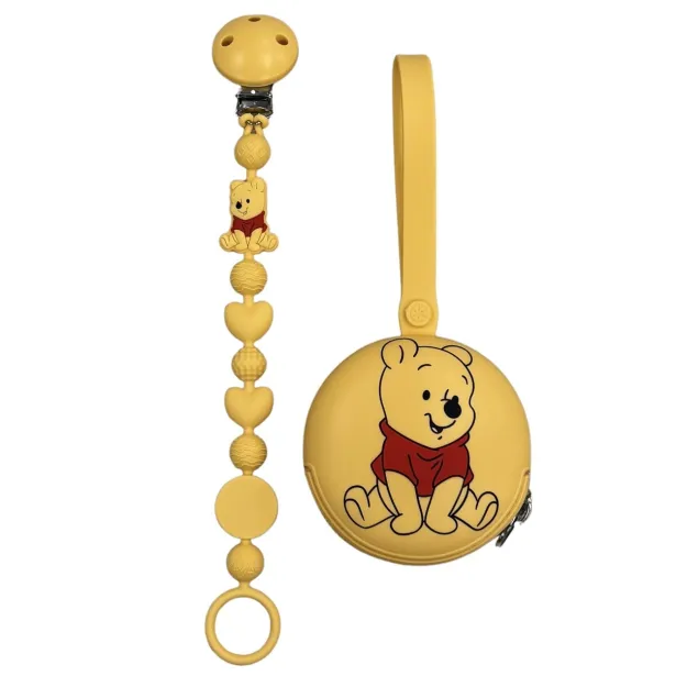 Chaîne de tétine BUBBLE CHARM WINNIE en silicone avec nom