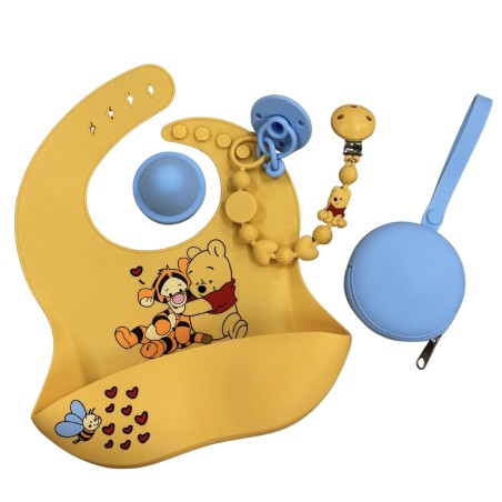 Silikonschnullerkette BUBBLE CHARM WINNIE mit Name