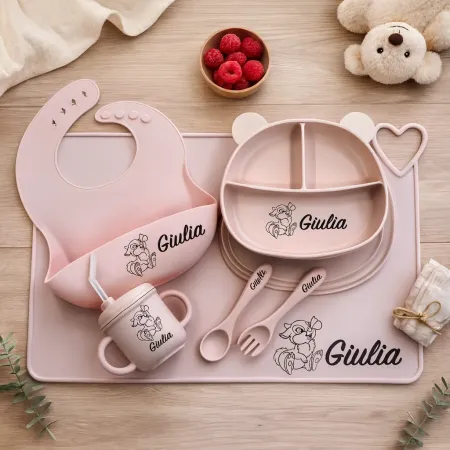 Set de Silicona Personalizado con Nombre – Kit de Destete