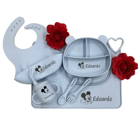 Set Pappa in Silicone Personalizzato con Nome – Kit Svezzamento