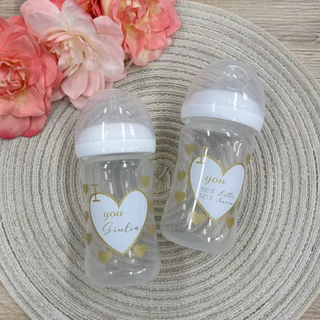 Personalisierte Babyflasche mit Namen-BPA-frei, Antikolik, Silikon 150