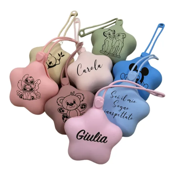 PERSONALIZA Porta Chupetes Estrella con LASER-IMPRESIÓN