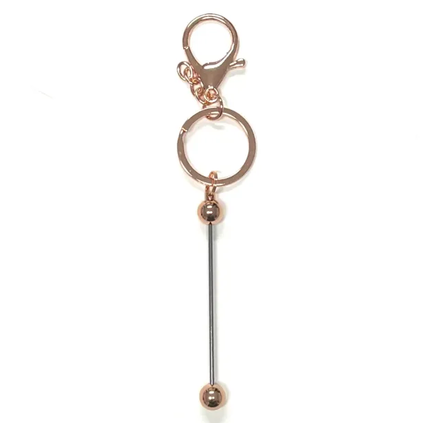 Anneau Porte-Clés avec Tige Longue 9 cm pour Perles Personnalisées