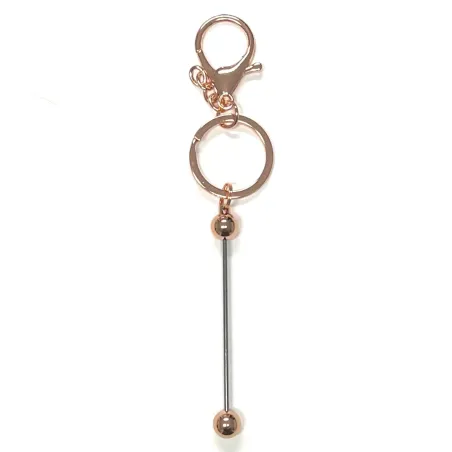 Anneau Porte-Clés avec Tige Longue 9 cm pour Perles Personnalisées