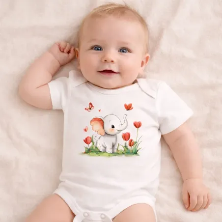 Personalisierter Babybody aus Baumwolle mit Namen | Geschenk zur Gebur
