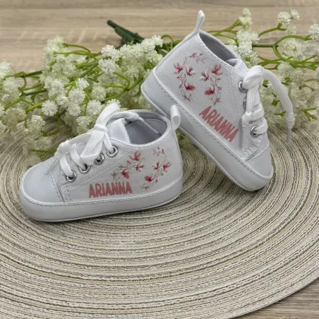 Chaussons bébé personnalisés avec prénom et image couleur – Cadeau nai