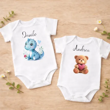 Personalisierter Babybody aus Baumwolle mit Namen | Geschenk zur Gebur