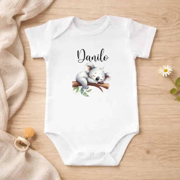 Personalized Cotton Baby Bodysuit with Name | Newborn Gift