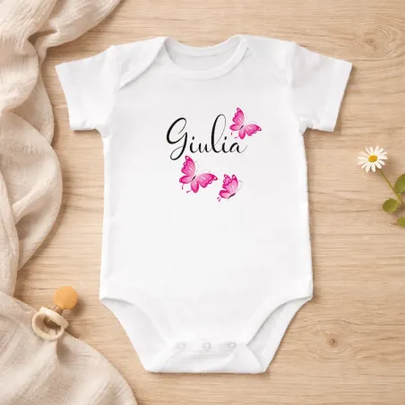 Personalized Cotton Baby Bodysuit with Name | Newborn Gift