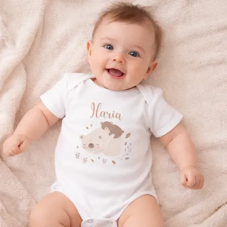 Personalized Cotton Baby Bodysuit with Name | Newborn Gift