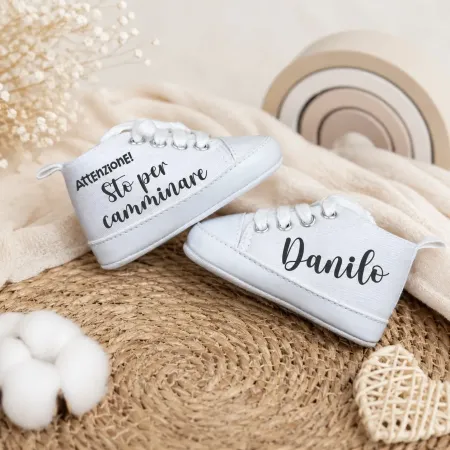 Scarpine Neonato Personalizzate Nome o Frase | Regalo Nascita