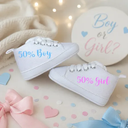 Sapatos bebé gender reveal | Presente baby shower