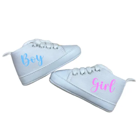 Sapatos bebé gender reveal | Presente baby shower
